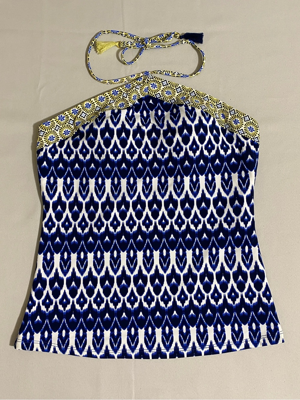 BLEU ROD BEATTIE Moroccan Print Halter Tankini Top Size 6